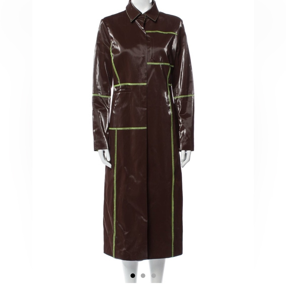 I.AM.GIA Dolls Kill vinyl chocolate trench coat, L, new - Picture 4 of 16